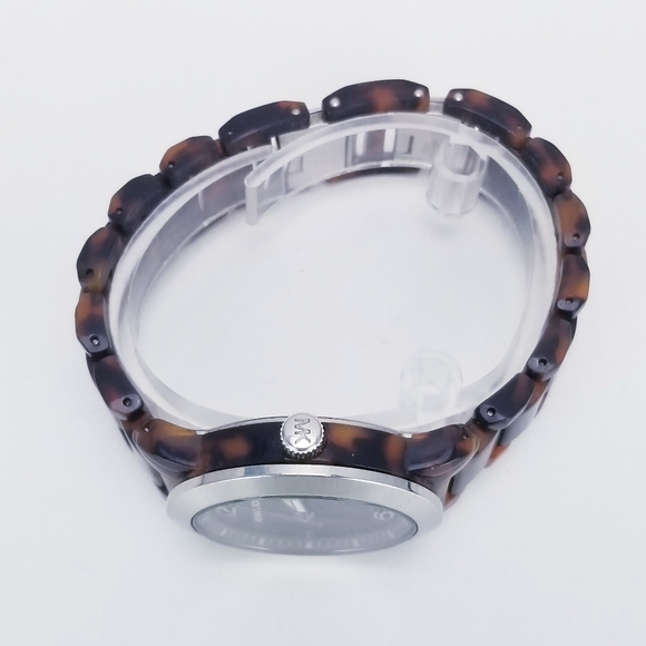 Michael Kors Brown Tortoise Silver MK Logo Dial Ac main image 6